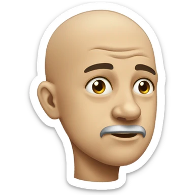 Crying bald headed dude  sticker