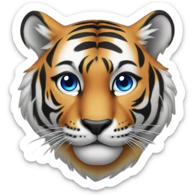 tiger with blue eye sticker