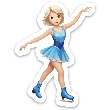 buz pıstının ustunde kayan,yarısma ıcın elbıse gıymıs ve artıstık hareketler yapan kadın emojısı  sticker