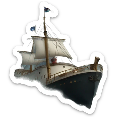 A ship in a storm steering towards a lighthouse  sticker