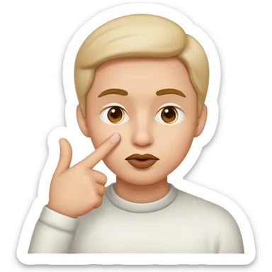 face with finger to lips, shushing gesture, classic emoji look sticker