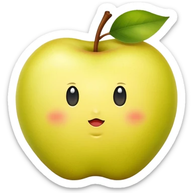 korean pear shaped like an apple sticker