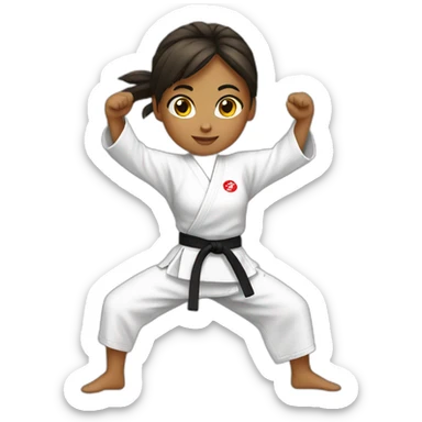 karate girl sticker