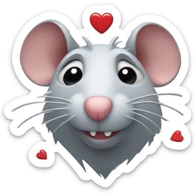 Sad Rat with a shattered and broken heart sticker