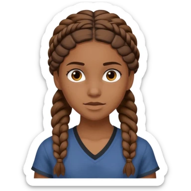 Black Annabeth Chase with brown hair in braids sticker