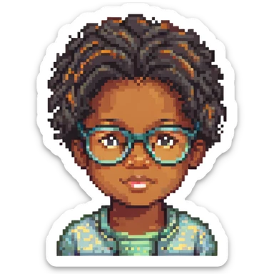 Black child wearing glasses sticker