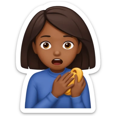 a brown girl choking herself  sticker