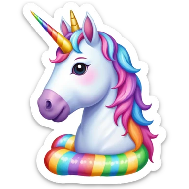 Unicorn eating rainbow poop sticker