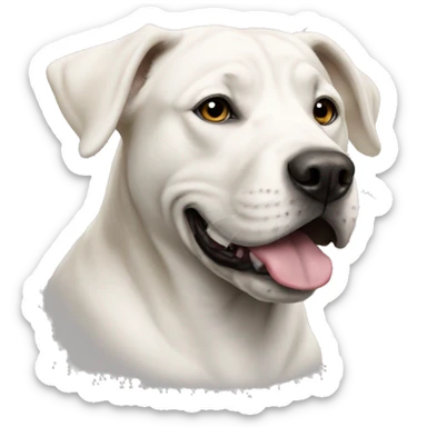 Dog white American Stafford  sticker