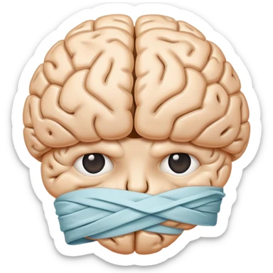 brain wrapped in bandages sticker