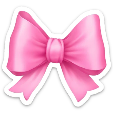 pink thin ribbon bow sticker