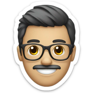 Dental Student with a small black beard and glasses sticker
