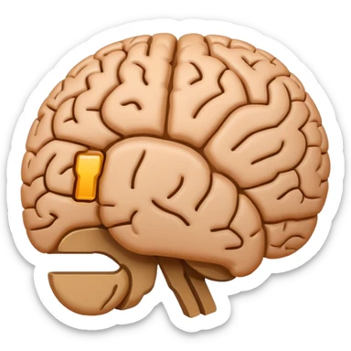 Flat emoji style, simple shapes, bold outline, minimal details, centered, white or transparent background, modern Unicode emoji look. A brain with a loading bar which is filling underneath sticker