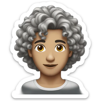 Young moroccan man long curly hair sticker