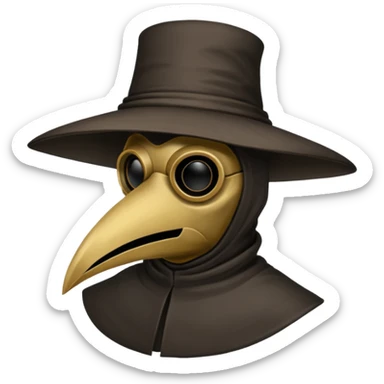 plague doctor mask no hat straight forward sticker