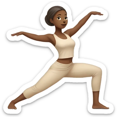 girl in beige clothes doing yoga sticker