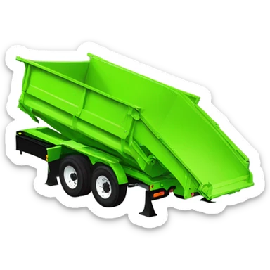 Médium duty dump trailer neon green sticker