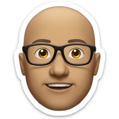 bald motherfucker with glasses sticker