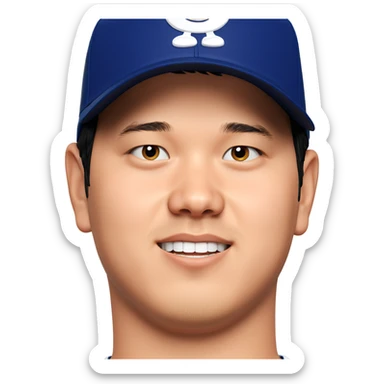 smiling boy in baseball cap sticker