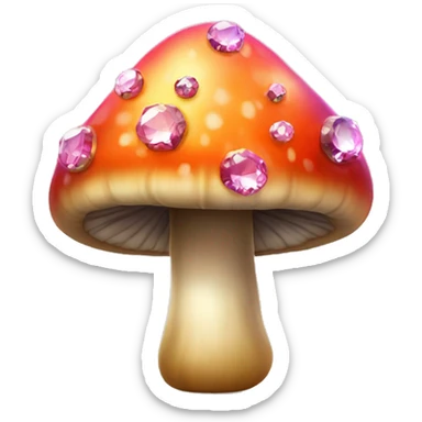 bejeweled mushroom sticker