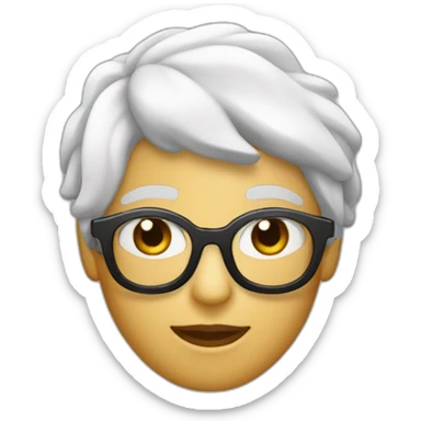 persona blanca  de pelo negro con entradas y lentes sticker