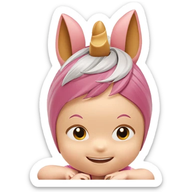 girl with animal ears smiling sticker