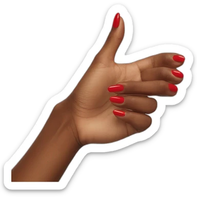 woman's hand doing thumbs up with red painted nails sticker