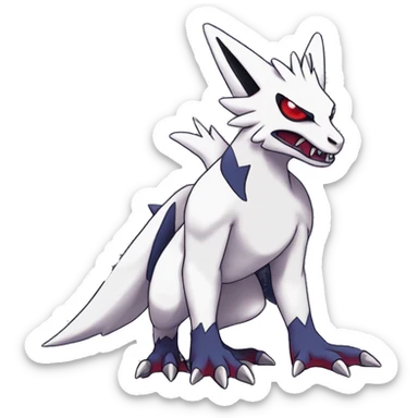 Cool Edgy Zangoose-Absol-Seviper Fakémon Digimon with Edgy markings, full body, outlined sticker