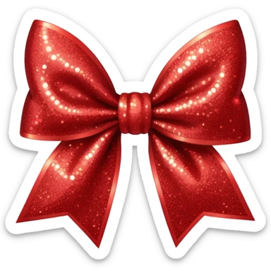 red glitter bow sticker