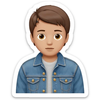 80s boy that wears denim jacket sticker