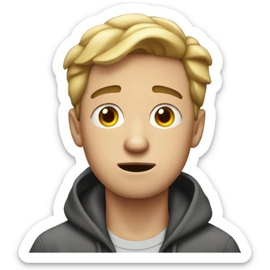 Stressed white man in his twenties  sticker