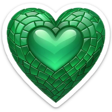 green heart with a mosaic pattern sticker