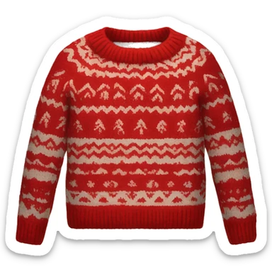 red Fair Isle sweater sticker