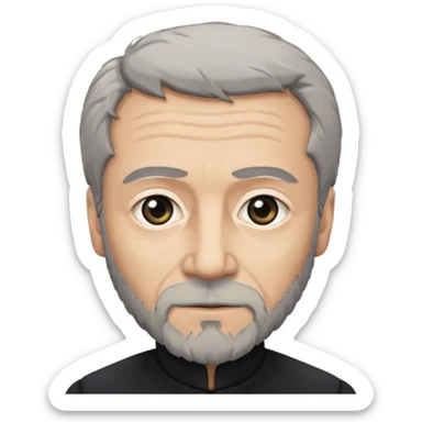 Jean Valjean From Les Miserables with light skin, gray eyes, Gray Hair, black outfit sticker