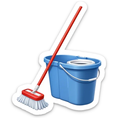 A Vileda bucket and floor mop for cleaning sticker