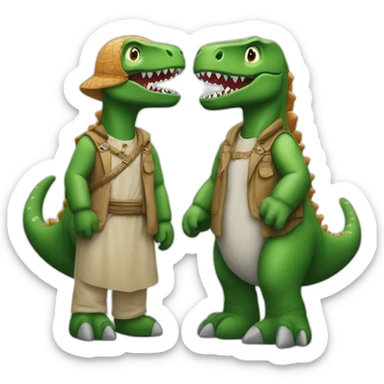 Couple musulman sur le dos d’un dinosaure sticker