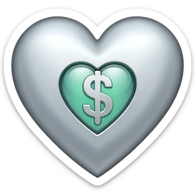 white heart with a dollars border sticker