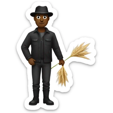 Homme noir au champs  sticker