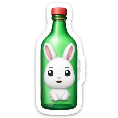 soju bottle with a rabbit on front sticker