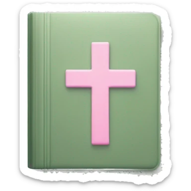 Open Light Sage green holy Bible with pink cross on the cover and light coloured gardens coming on the cover  sticker