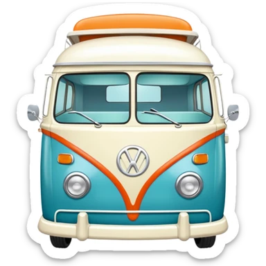 Retro camper van top view sticker