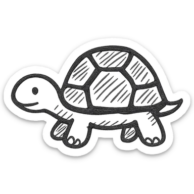 turtle icon, simple, clean lines, minimalistic, suitable for app or website icon sticker