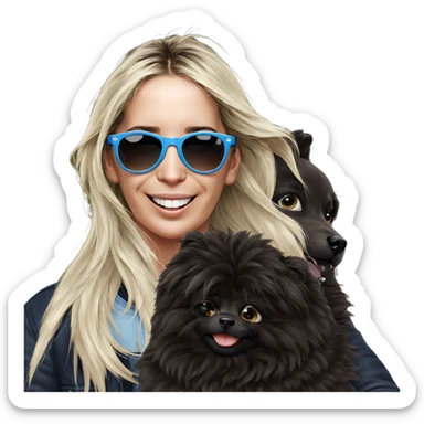 boy with sunglasses and pets sticker