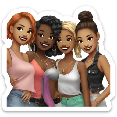 Girls clubbing  sticker