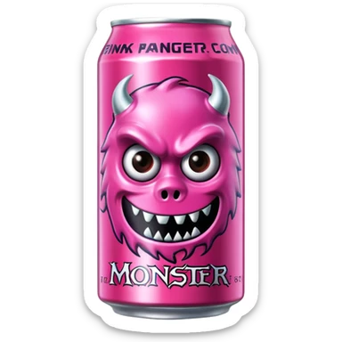 Pink monster energy drink with the logo of original monster company energy drink do not add the face in it just normal monster can  sticker
