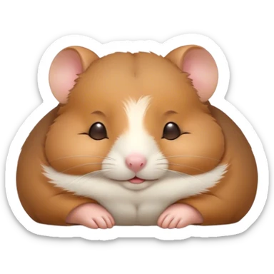 Meme-Worthy Cute Sleeping Brown Hamster Portrait Emoji, Head resting peacefully with a contented smile, showcasing a delightfully compact build and a luxuriously soft rich brown coat, eyes shut in a serene nap, Simplified yet hilariously adorable features, highly detailed, glowing with a soft, drowsy light, high shine, relaxed and utterly lovable, stylized with an air of playful laziness, bright and heartwarming, soft glowing outline, capturing the essence of a comically sleepy hamster, so meme-worthy it feels like it could instantly become the next viral sensation of adorable slumber! sticker