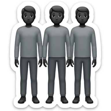 grey silhouette of a group of three sticker