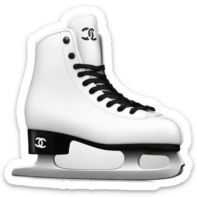 Chanel logo Figure skates white sticker