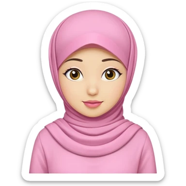 wanita hijab pink baju putih lagi cuci muka sticker