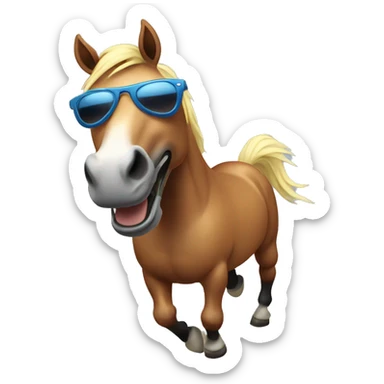 horse with sunglasses dancing rave lights sticker